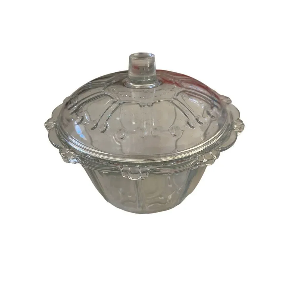 Glass Candy Dish Trinket Bowl Decor Home With Lid